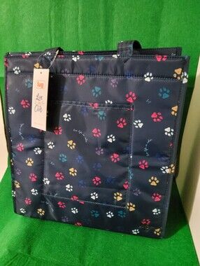 Lug Runner Tote, Paws Navy